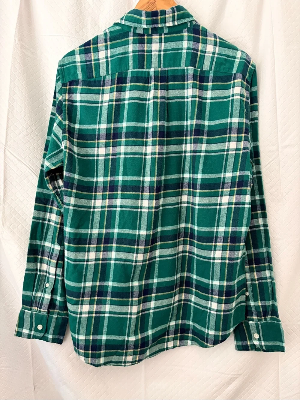 J. Crew Green and Navy Plaid Button-Down Shirt